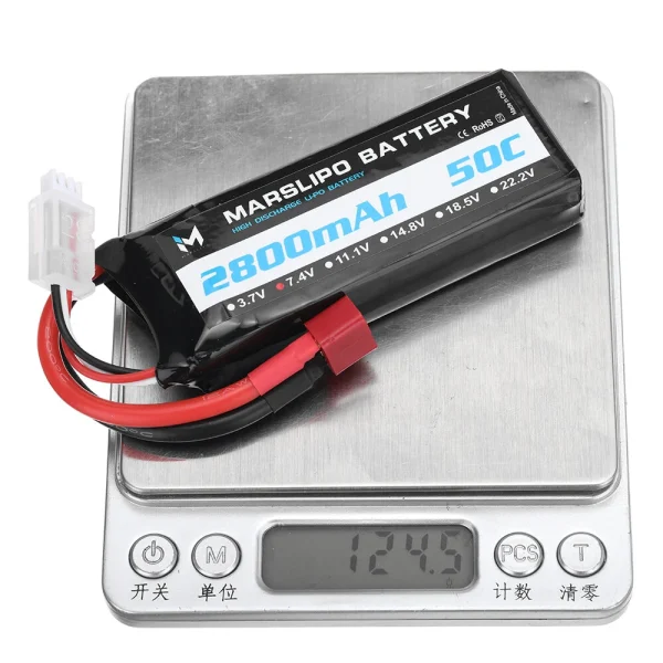 MARSLIPO 7.4V 2800mAh 50C 2S Lipo Battery T Plug for RC Car - Image 9