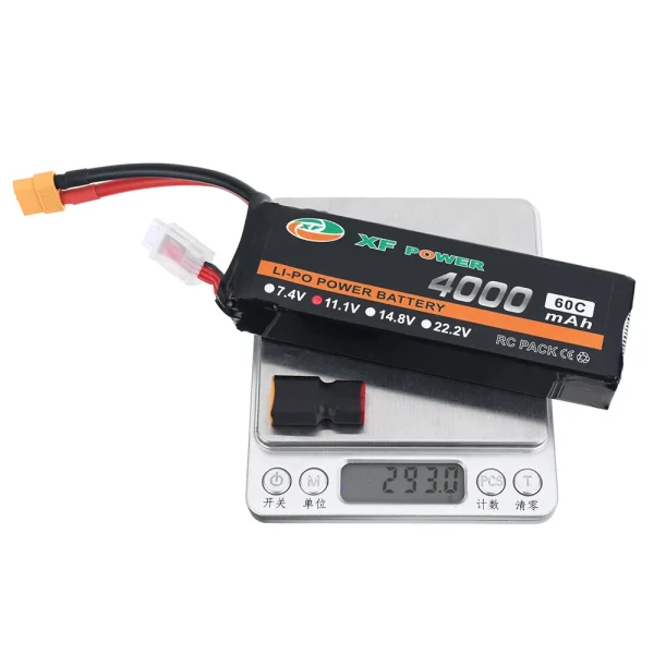 XF POWER 11.1V 4000mAh 60C 3S LiPo Battery XT60 Plug with T Deans Plug for RC Drone - Image 7