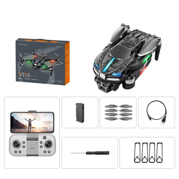 YCRC V186 Three Camera WiFi FPV with HD 3 Lens Electric Adjustment 360 Obstacle Avoidance Optical Flow Positioning Brushless Foldable RC Drone Quadcopter RTF - Image 9