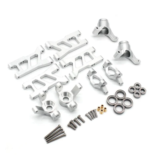 Upgraded Metal Parts Front Rear Suspension Arms Steering Cup C Hubs Rear Wheel Seat Set for 1/18 HS 18311 18312 18301 18302 18321 18322 RC Cars Vehicles Models Parts - Image 2