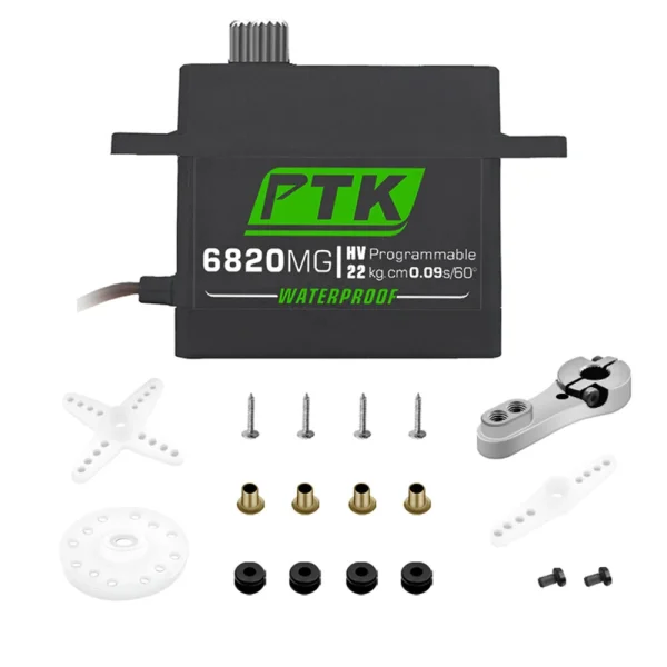 PTK 6820 MG 20kg High Torque 180 Stainless Steel Gear Metal Digital Waterproof RC Servo for Robot Fixed Wing Car and Aircraft Model - Image 7