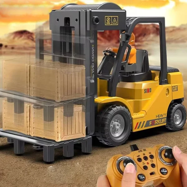 1/24 QH207-1D Forklift Electric RC Car Crane Vehicles Model w/ Sound and Light Spray Children Toys - Image 2