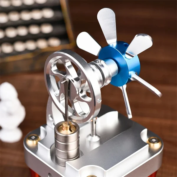 NikolaToy M16CF Hot Air Stirling Engine Model CNC Machined Aluminum Alloy Design Creative Desktop Ornaments Decoration Science Discovery Toys - Image 4