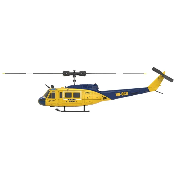 RC ERA C032 UH-1 2.4G 6CH 6-axis Gyroscope 1:48 Scale Huey Altitude Hold Optical Flow Positioning TOF Altitude Hold Flybarless RC Helicopter RTF - Image 6