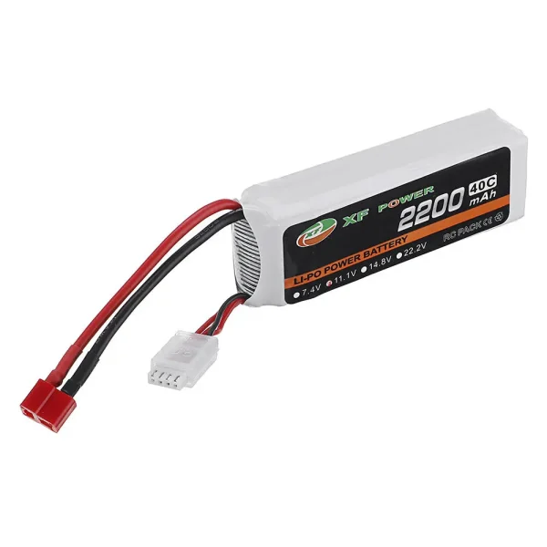 XF POWER 11.1V 2200mAh 40C 3S Lipo Battery T Plug for RC Car Helicopter - Image 2