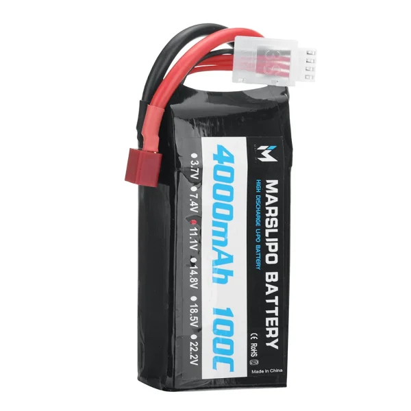 MARSLIPO 11.1V 4000mAh 100C 3S Lipo Battery T Plug for RC Car - Image 6