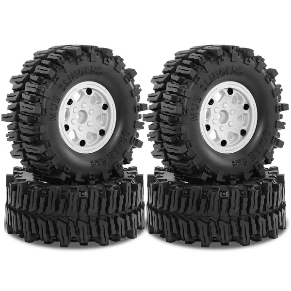 4PCS Climbing Rock Crawler Tires Wheels Rims for 1/8 Off-Road Truck Crossrc Yikong MST MJX H8H RC Cars Vehicles Models Spare Parts R215 - Image 3