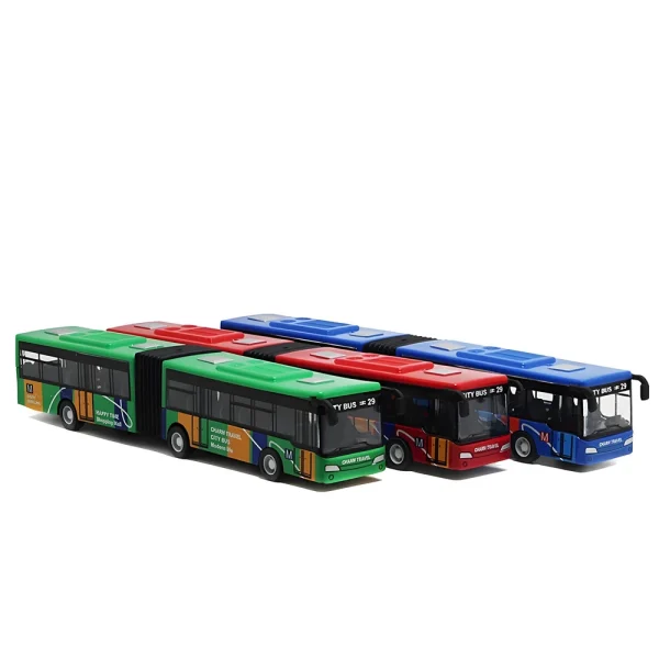 Simulation Alloy Double Section Bus Model Pull Back Vehicles Toys Funny Car Kids Children Gifts - Image 6