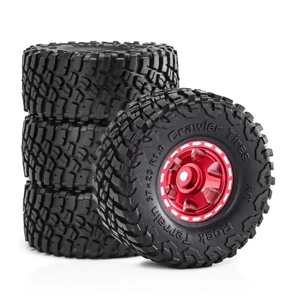 4PCS 1.0 Inch Aluminum Alloy Blade Wheels Gravel Tires Spare Parts for SCX24 FMS24 TRX4M RC Climbing Car Vehicle Models Accessories - Image 4
