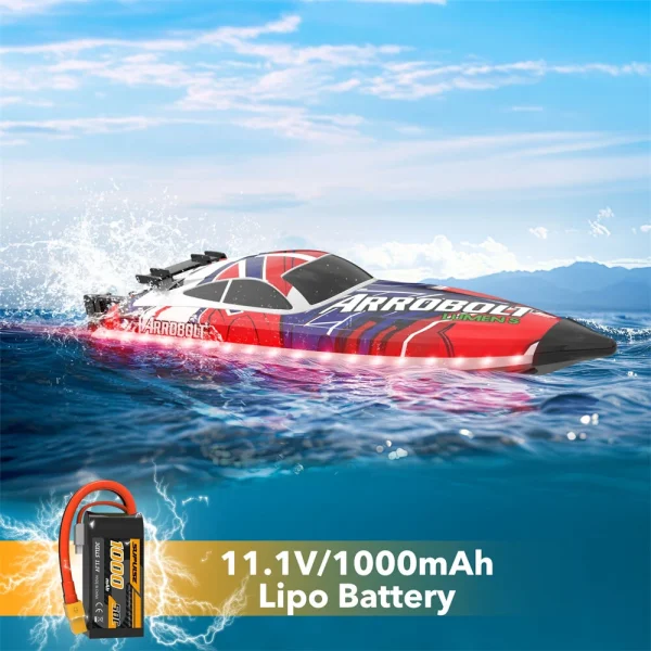 Volantexrc 797-6 SR40 2.4G 35mph RTR Brushless RC Boat Waterproof Auto Self Righting Reverse LED Light Water Cooling System Full Proportional High Speed Remote Control Ship Vehicles Models Toys - Image 2