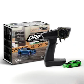 Turbo Racing C64 RTR 1/76 2.4G RWD Mini Drift RC Car Built In Gyro Micro Sports Truck LED Lights Full Proportional Vehicles Model Kids Children Toys