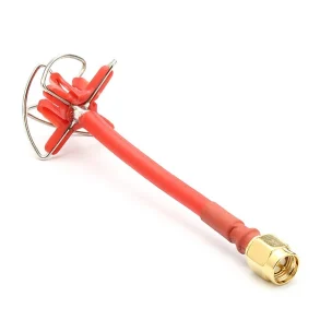 2x Realacc 5.8Ghz 5dbi 50w RHCP 4 Leaf FPV Antenna SMA/RP-SMA Red for RC Drone