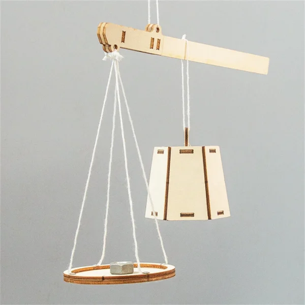 Wooden Weighing Beam Scale Model Assembly Kit DIY Children's Science Experiment Education Puzzle Toy Student Technology Small Production - Image 2