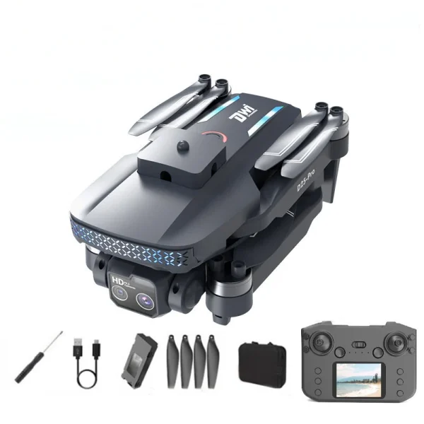 DWI D25 WiFi FPV with 2.8inch LCD Screen Controller HD Dual Camera Servo Gimbal Liftable 360 Obstacle Avoidance Brushless Foldable RC Drone Quadcopter RTF - Image 9