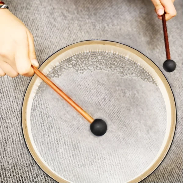 Double-sided Wave Drum Ocean Drum Hand Drum Wooden Sea Sound Hand Clapping Folk song Meditation Sound Therapy Sleep Aid - Image 5