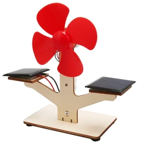 Wooden Solar Power Fan Model Assembly Kit DIY Children's Science Experiment Education Puzzle Toy Student Technology Small Production