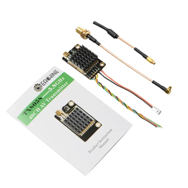 Eachine TX805S 5.8GHz 40CH 25-500-1000-1600mW AV FPV Transmitter VTX LED Display With Mic Heatsink Support OSD/Pitmode/Smart Audio for RC Drone Airplane Long Rang - Image 9