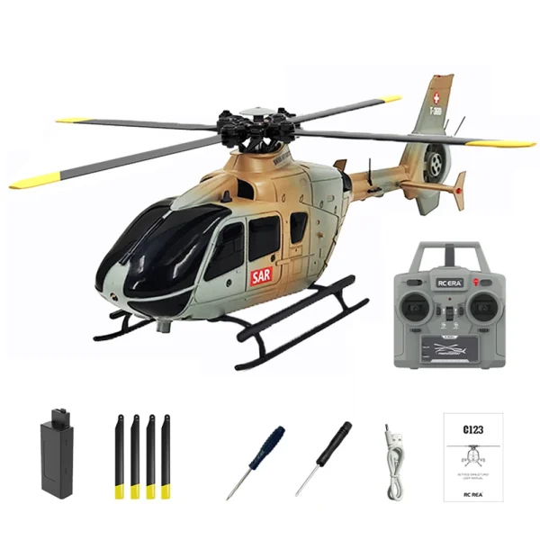 COOLBANK & RC ERA C123 2.4G 6CH 6-Axis Gyro Optical Flow Localization Altitude Hold 1:36 EC135 Scale RC Helicopter RTF - Image 2