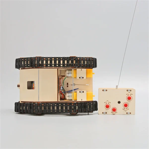 Wooden Remote Control Tank Model Assembly Kit DIY Children's Science Experiment Education Puzzle Toy Student Technology Small Production - Image 2