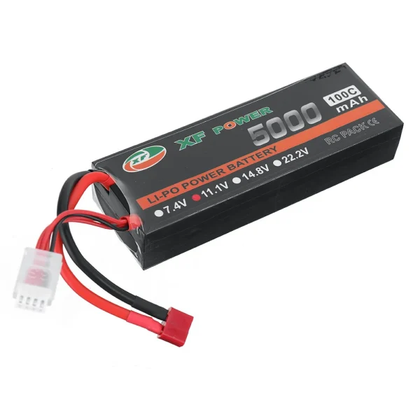 XF POWER 11.1V 5000mAh 100C 3S LiPo Battery T Deans Plug for RC Drone - Image 2