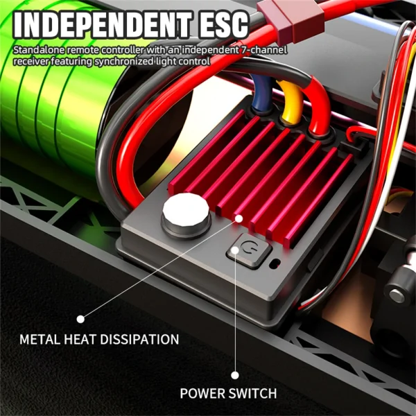 JJRC C8803 RTR 1/12 2.4G 4WD Brushless RC Car Wind Walker High Speed Off-Road Truck Vehicles LED Light Full Proportional Alloy Chassis Oil Filled Shocks Models Electric Toys - Image 6