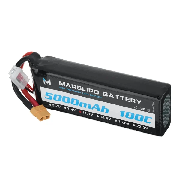 MARSLIPO 11.1V 5000mAh 100C 3S Lipo Battery XT60 Plug for RC Drones - Image 3