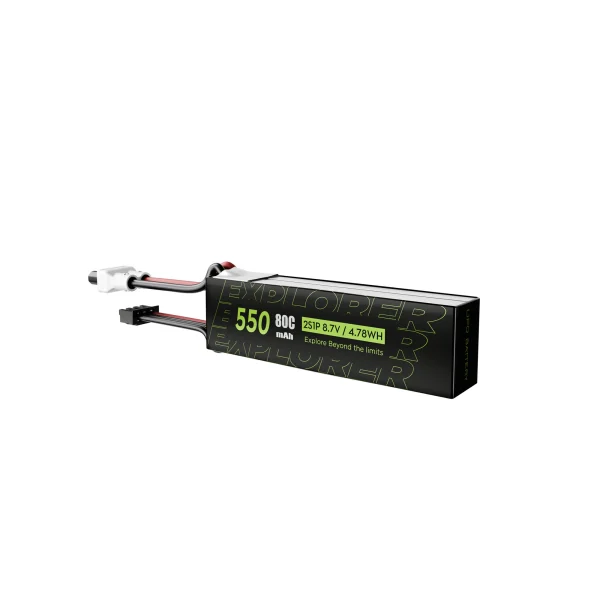 2PCS Flywoo Explorer 8.7V 550mah 80C 2S HV Lipo Battery XT30 Plug for Micro Quad Flywoo Flybee 16 FlyLens 85 HD  Flylens75 HD O4/O4 Pro Flytimes 85 FPV Racing Drone
