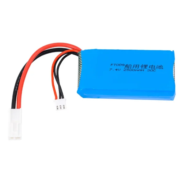 7.4V 2500mAh 30C 2S High-Performance Lipo Battery EL-2P Plug for Feilun FT009 Fast High Speed RC Boat - Image 2
