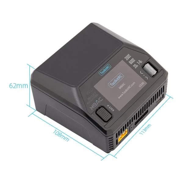 ToolkitRC M8AC AC 200W DC 600W 65W  IPS 2.4 Inch LCD Screen Chargerfor 1-8S LiPo LiHV LiFe Lilon LTO 1-12S Pb 1-20S NiMH Battery - Image 7
