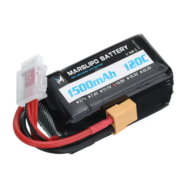 MARSLIPO 14.8V 1500mAh 120C 4S Lipo Battery XT60 Plug for RC Drones - Image 5