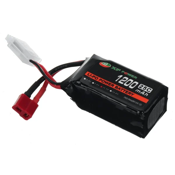 XF POWER 11.1V 1200mAh 25C 3S LiPo Battery T Deans Plug for RC Car - Image 2