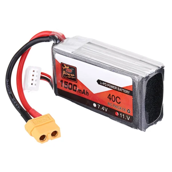 2Pcs ZOP Power 11.1V 1500mAh 40C 3S Lipo Battery XT60 Plug - Image 4