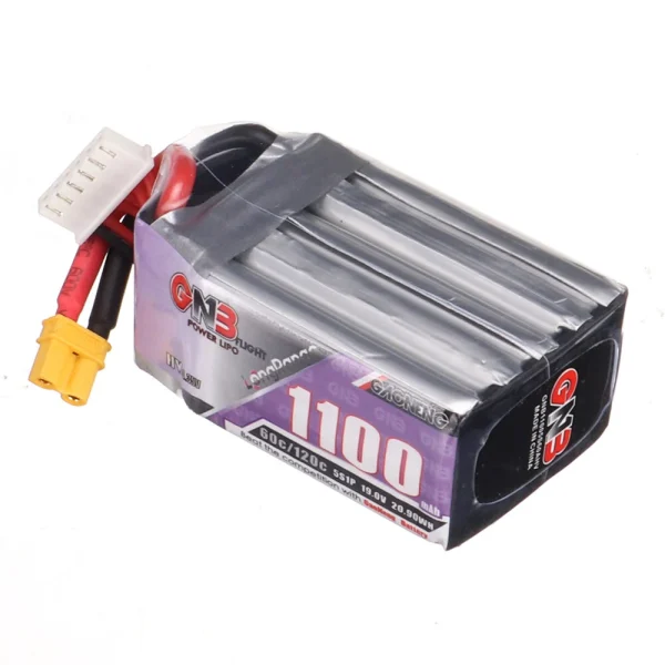 Gaoneng GNB 19V 1100mAh 60C 5S HV LiPo Battery XT30/XT60 Plug for FPV Racing Drone - Image 4