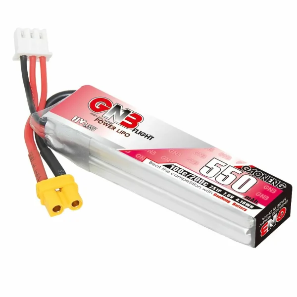 Gaoneng GNB 2S 7.6V 550mAh 100C Lipo Battery XT30 Plug for Happymodel Mobula 8 GEPRC TinyGo Crux3 Cinewhoop FPV Drone RC Helicopter - Image 3