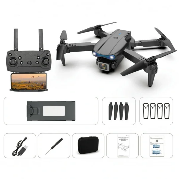 LSRC E99 PRO Mini WiFi FPV with 4K 720P HD Dual Camera Air Hovering 15mins Flying Foldable RC Drone Quadcopter RTF - Image 5