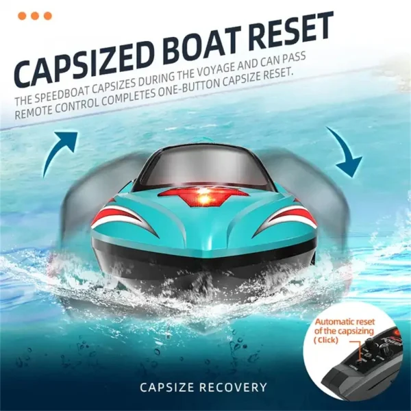 HXJRC HJ816 RTR 55km/h 2.4G Brushless RC Boat High Speed Net Ship Capsized Reset LED Light Speedboat Waterproof Electric Racing Vehicles Models Lakes Pools Remote Control Toys - Image 7