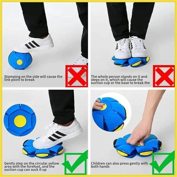 Magic Transforming UFO LED Light Flying Saucer Ball Stress Relief Outdoor Toy Unisex Plastic Deformation Flat Dual Modes Fun - Image 3