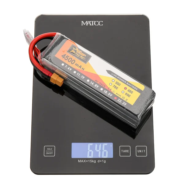 ZOP Power 22.2V 4500mAh 65C 6S LiPo Battery XT60 Plug for RC Drone - Image 9