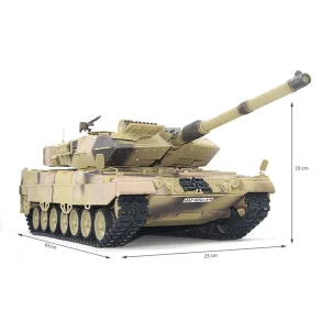 Tongde Model Leopard 2A7 1/16 2.4G RC Main Battle Tank Smoke Sound Recoil Shooting LED Light Simulated Vehicles Models RTR Toys