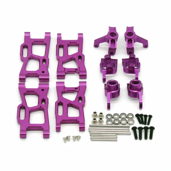 Upgraded Metal Steering Cup Front Rear Upper Arm Rear Wheel Seat C Seat For Wltoys 144001 124008 124010 RC Car Parts - Image 2
