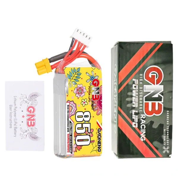 Gaoneng 15.2V 850mAh 120C 4S LiPo Battery XT30 Plug for DarwinFPV BabyApe  4S / CineApe 25 FPV RC Racing Drone - Image 4