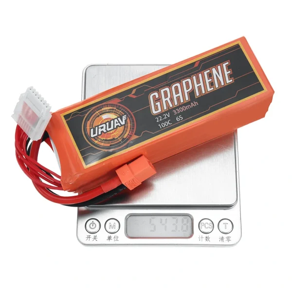URUAV GRAPHENE Power 22.2V 3300mAh 100C 6S LiPo Battery XT90 Plug for RC Drone - Image 9