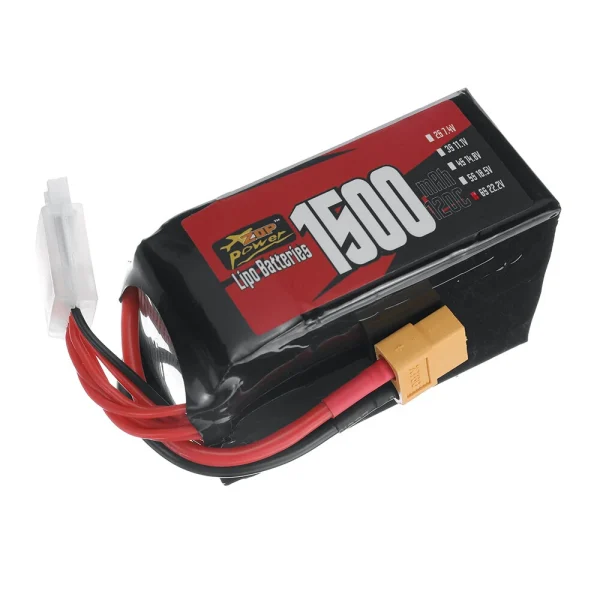 ZOP Power 6S 22.2V 1500mAh 120C 33.3Wh LiPo Battery XT60 Plug for SpeedyBee Master 5 V2  RC FPV Racing Drone - Image 2