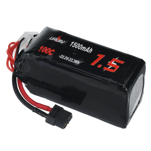 URUAV 22.2V 1500mAh 100C 6S LiPo Battery XT60 Plug for RC Drone - Image 2