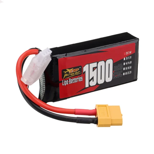 ZOP Power 2S 7.4V 1500mAh 120C 11.1Wh LiPo Battery XT60 Plug for RC Drone - Image 3