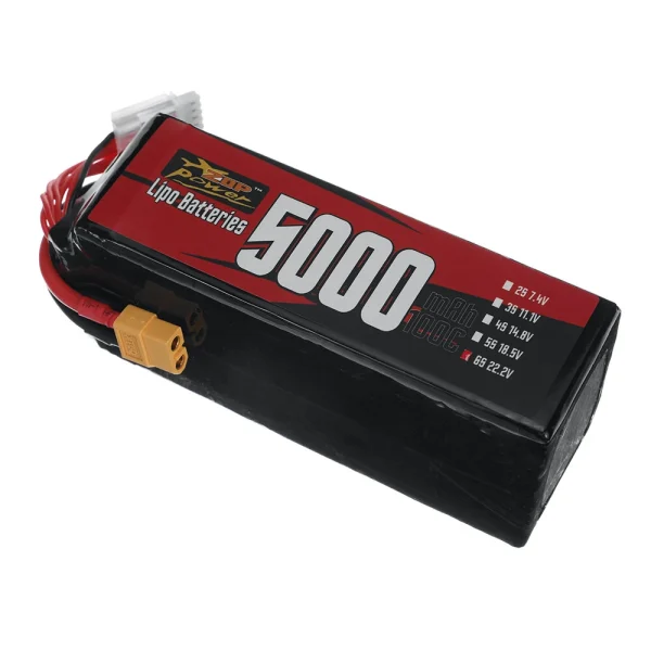 ZOP Power 6S 22.2V 5000mAh 100C 111Wh LiPo Battery XT60 Plug for RC Drone - Image 3