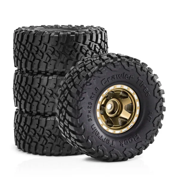 4PCS 1.0 Inch Aluminum Alloy Blade Wheels Gravel Tires Spare Parts for SCX24 FMS24 TRX4M RC Climbing Car Vehicle Models Accessories - Image 6