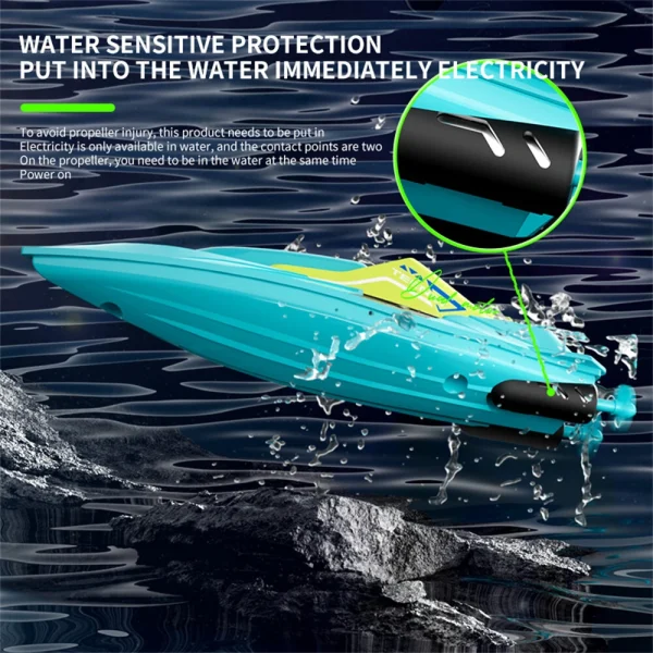 4DRC S5 RTR 2.4G RC Boat Mini Speedboat Dual Motors One-Key Capsized Reset Waterproof LED Light Racing Remote Control Stunt Vehicles Models Twin Propeller Toys - Image 7