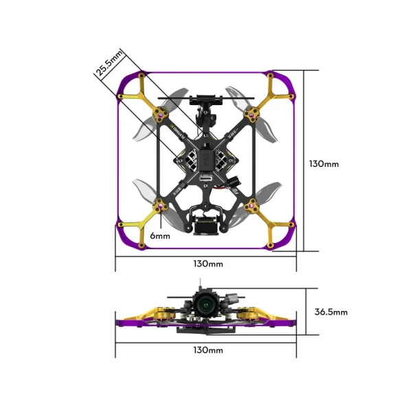 Flywoo Flytimes 85 HD O4 / O4 Pro 2S Micro RC FPV Racing Drone BNF with GOKU F405 FC HD Digital System - Image 4