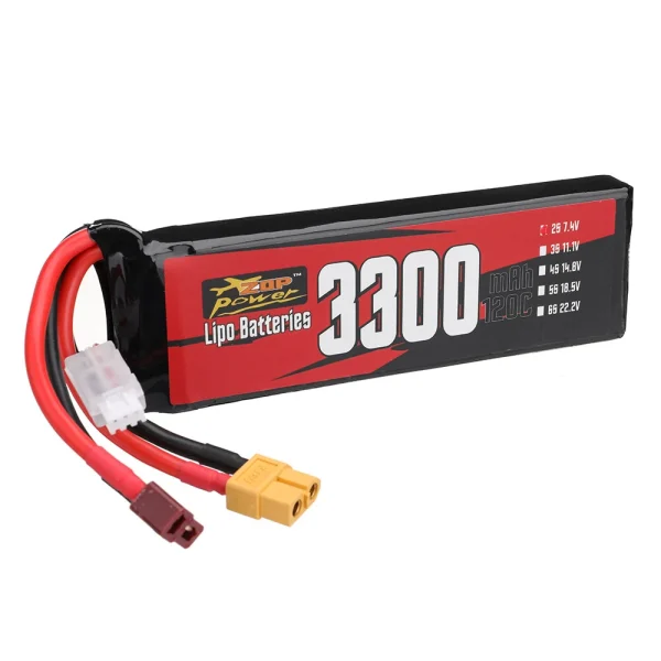 ZOP Power 2S 7.4V 3300mAh 120C 17.09Wh LiPo Battery XT60 Plug for RC Car - Image 4